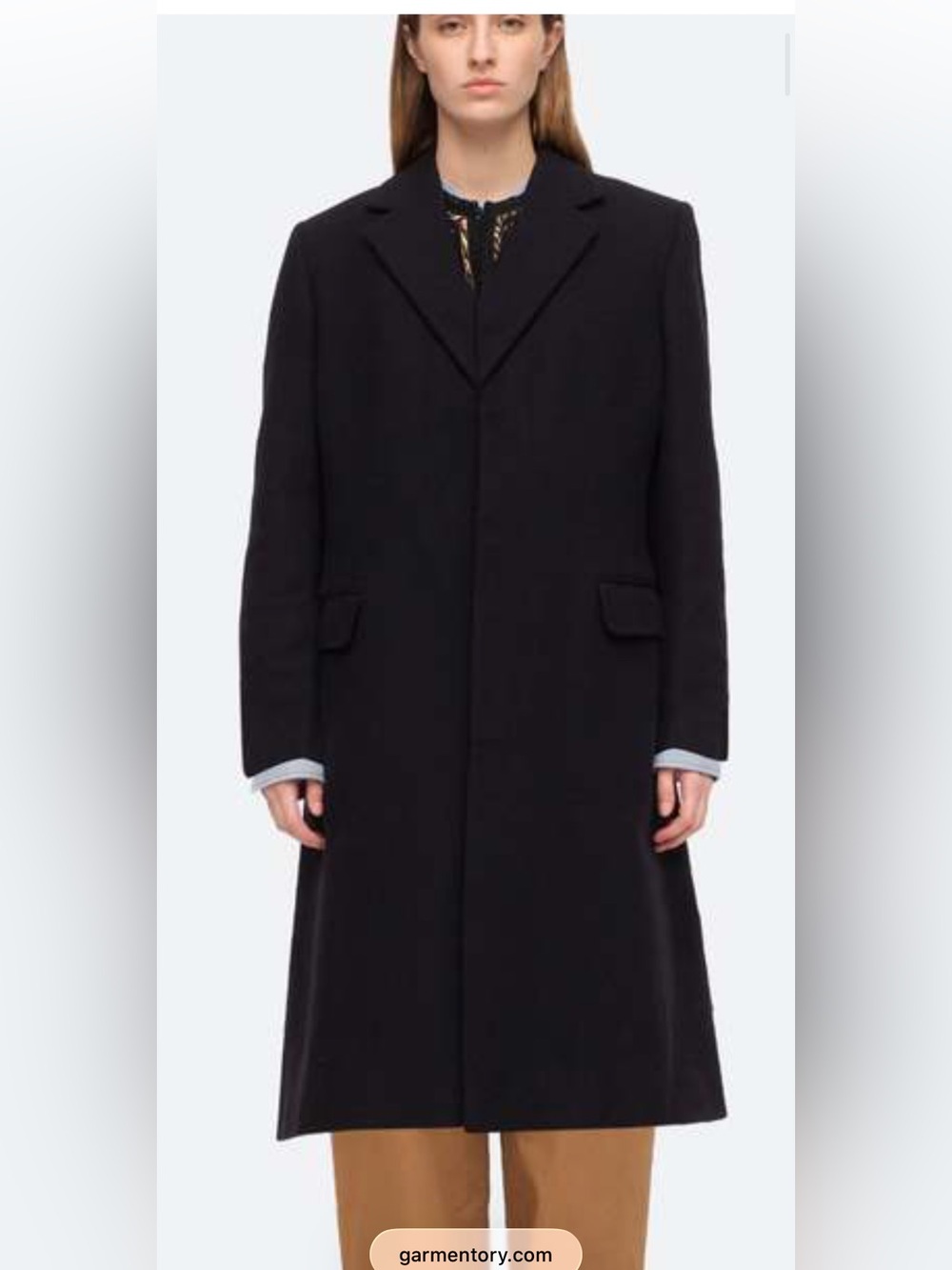 Sea New York long wool navy coat